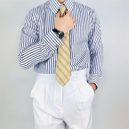 Men’s Long Sleeve Striped Shirt – Business Casual