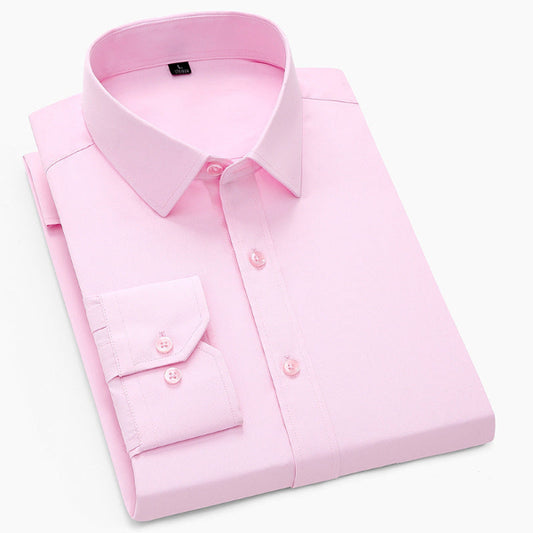 Men’s Pink Wrinkle-Resistant Dress Shirt