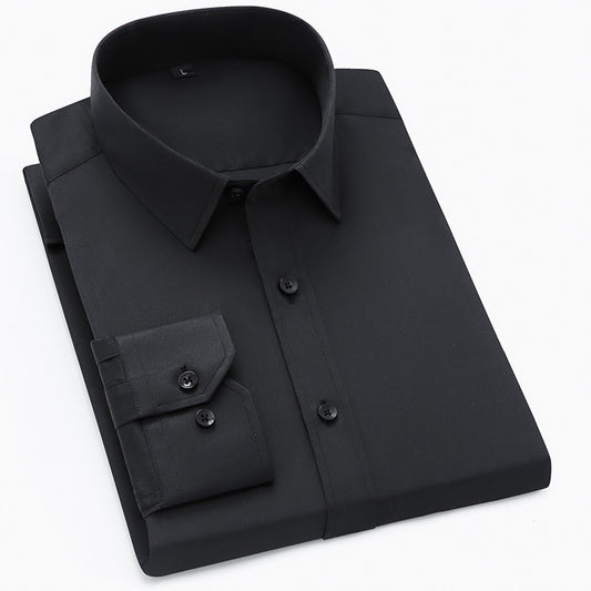 Men’s Black Wrinkle-Resistant Dress Shirt
