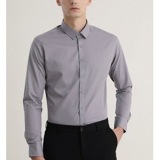 Men’s Grey Wrinkle-Resistant Dress Shirt
