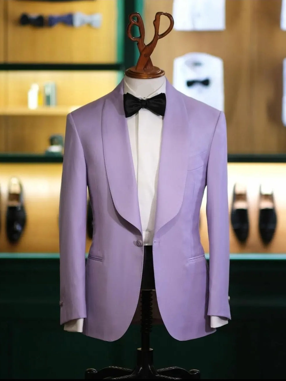 Purple One-Button Shawl Lapel 2-Piece Suit – Slim Fit Prom & Wedding Set