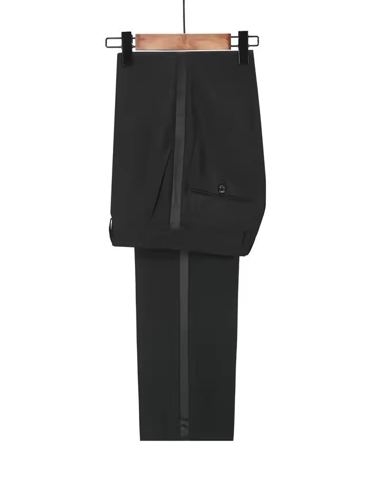 Men’s Black Polka Dot Shawl Lapel Tuxedo – Stylish 3-Piece Formal Suit
