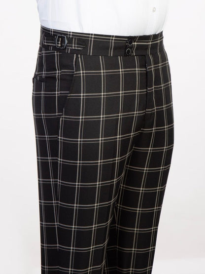 Black plaid 3 Piece Single Breasted Slim Fit Formal Tuxedo for Men