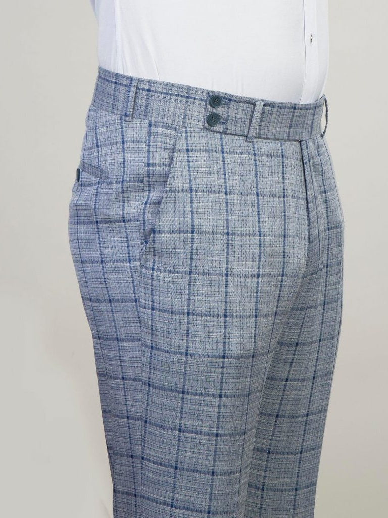 Light Blue plaid 2 Piece Double Breasted Slim Fit Formal Tuxedo