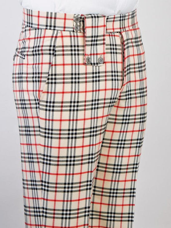 Red plaid 2 Piece Double Breasted Slim Fit Formal Tuxedo
