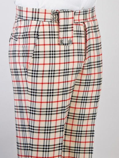 Red plaid 2 Piece Double Breasted Slim Fit Formal Tuxedo