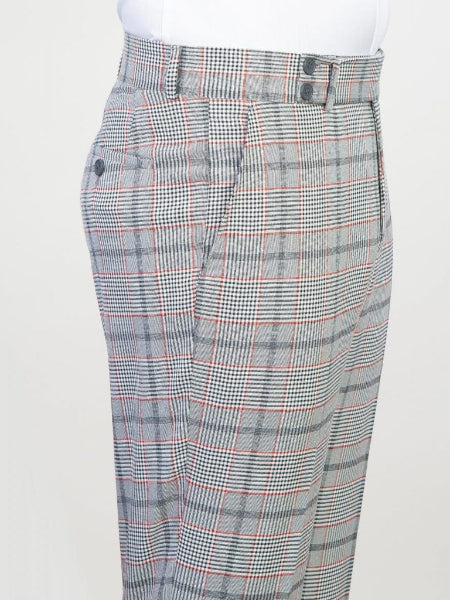 Red and Blue plaid 2 Piece Double Breasted Slim Fit Formal Tuxedo Suit