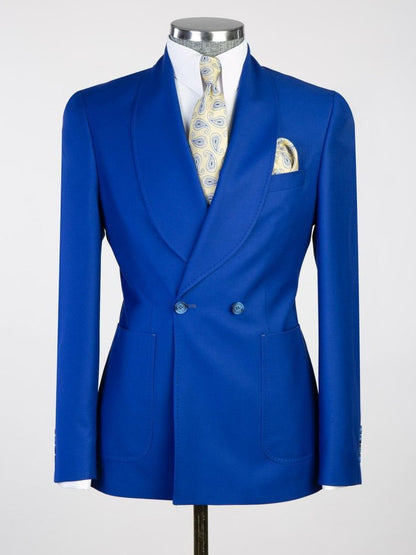 Men’s Blue 2-Button 2-Piece Prom Suit