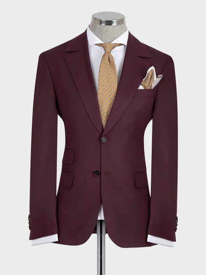 Burgundy Single-Breasted Formal Suit for Prom & Wedding