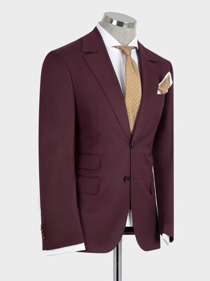 Burgundy Single-Breasted Formal Suit for Prom & Wedding