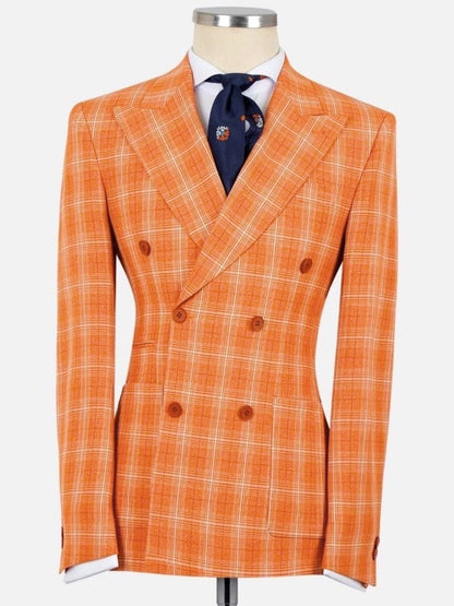 Orange Plaid Prom Suit for Men – Sharp Statement Style