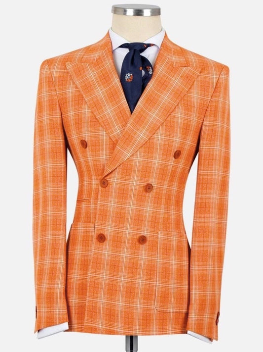 Orange Plaid Prom Suit for Men – Sharp Statement Style