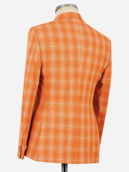 Orange Plaid Prom Suit for Men – Sharp Statement Style
