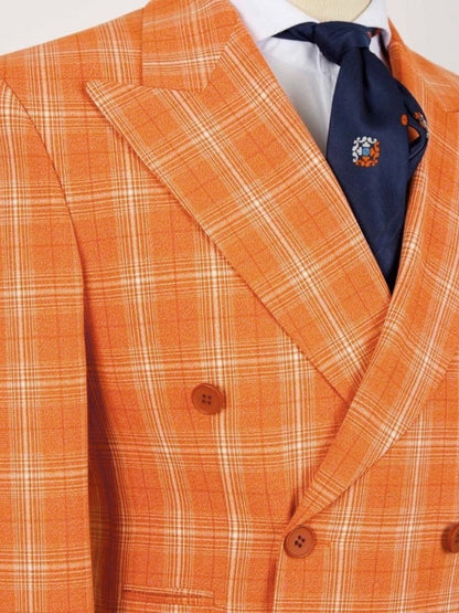 Orange Plaid Prom Suit for Men – Sharp Statement Style
