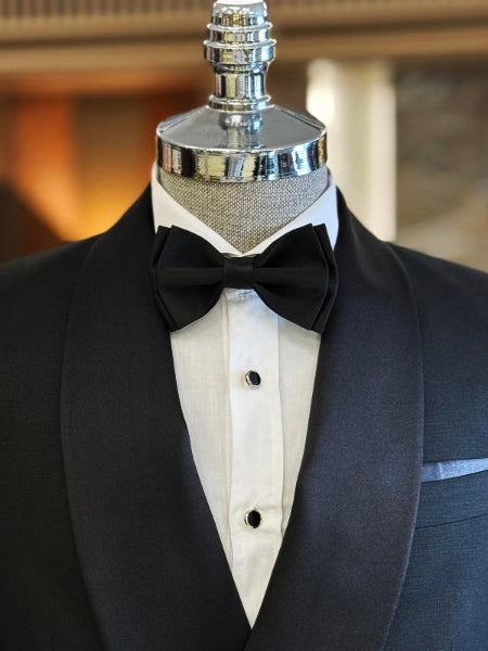 Men’s Black Shawl Lapel Tuxedo – Stylish 2-Piece Formal Suit