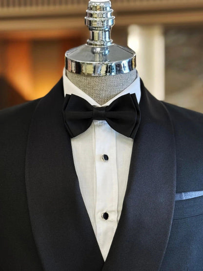 Men’s Black Shawl Lapel Tuxedo – Stylish 2-Piece Formal Suit