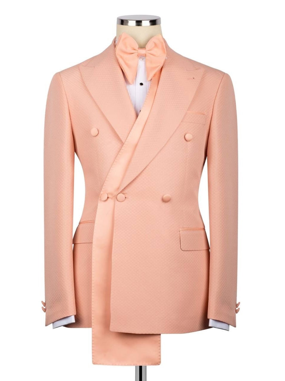 Men’s Formal Pink Suit – Double Breasted Tuxedo for Prom & Wedding