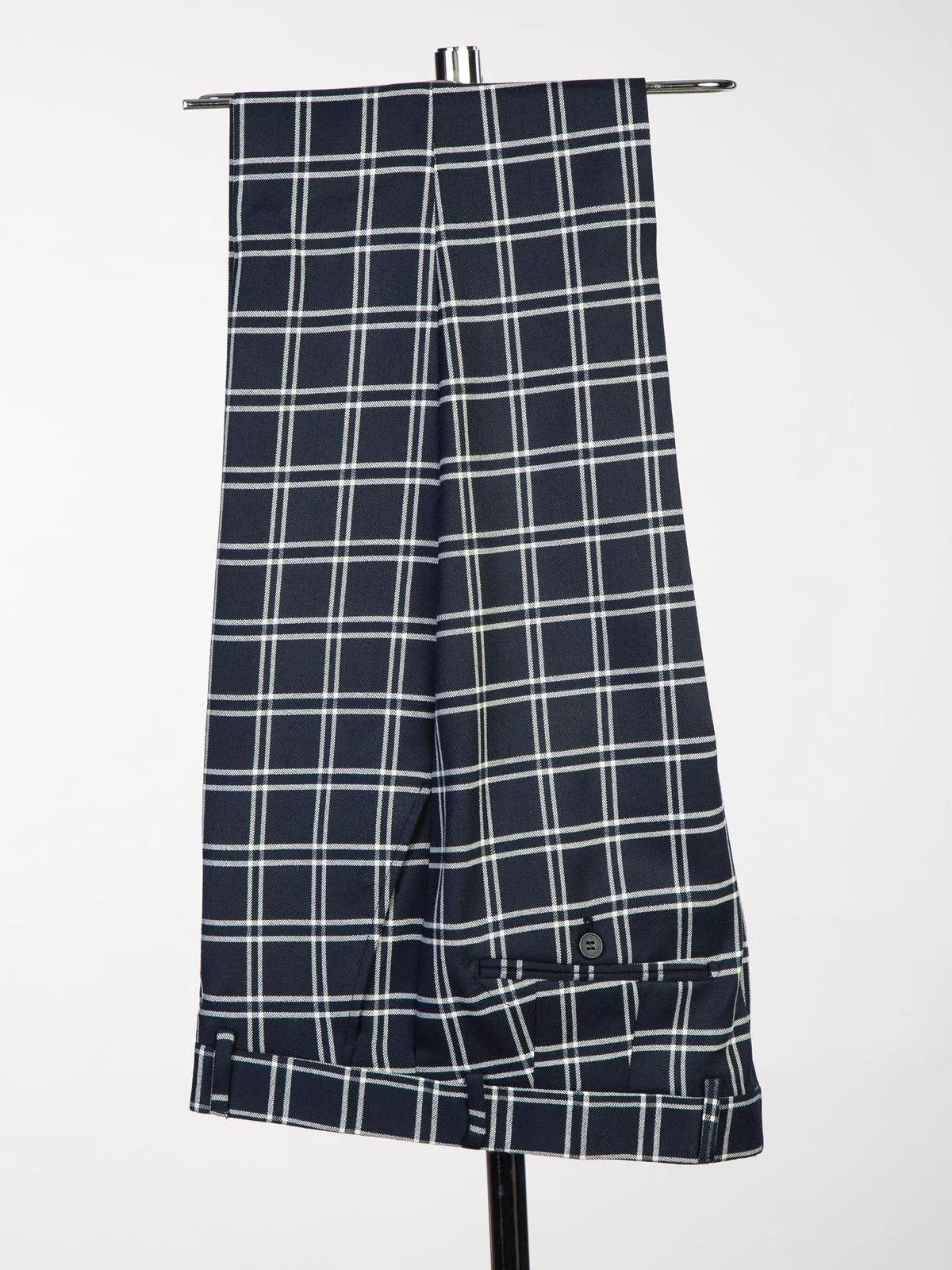 Black Plaid Double-breasted 2-Piece Suit for Men