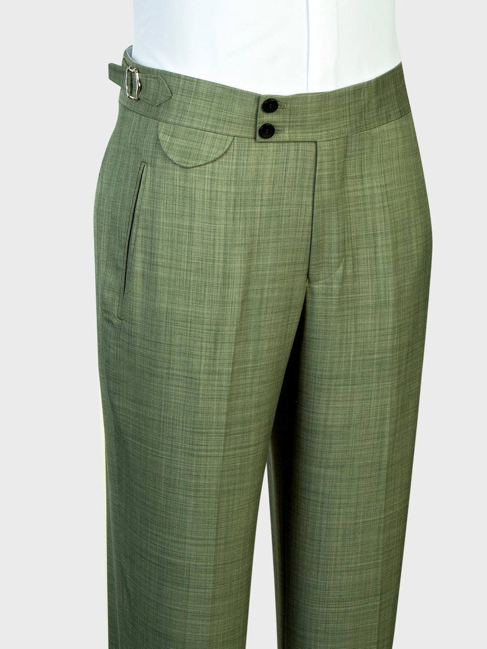 Men’s Green Peak Lapel Double-Breasted Formal Suit