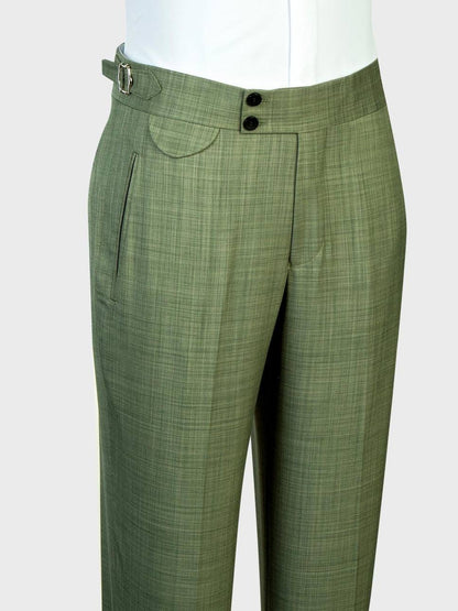 Men’s Green Peak Lapel Double-Breasted Formal Suit
