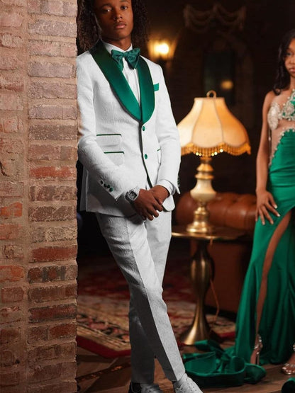 Men’s White Shawl Lapel Prom & Wedding Suit