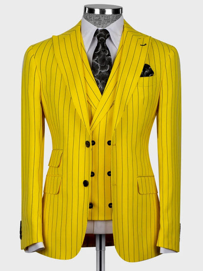 Yellow Pinstripe Prom Suit for Men – Bold Statement Look