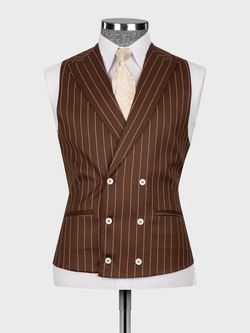 Brown Pinstripe Prom Suit for Men – Bold Statement Look