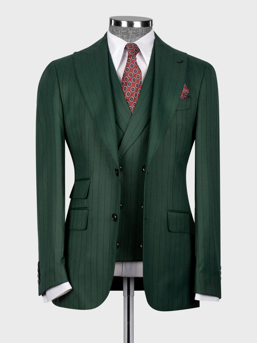 Green Pinstripe Prom Suit for Men – Bold Statement Look
