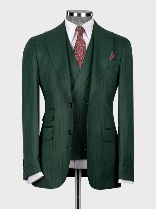 Green Pinstripe Prom Suit for Men – Bold Statement Look