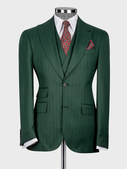 Green Pinstripe Prom Suit for Men – Bold Statement Look