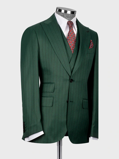 Green Pinstripe Prom Suit for Men – Bold Statement Look