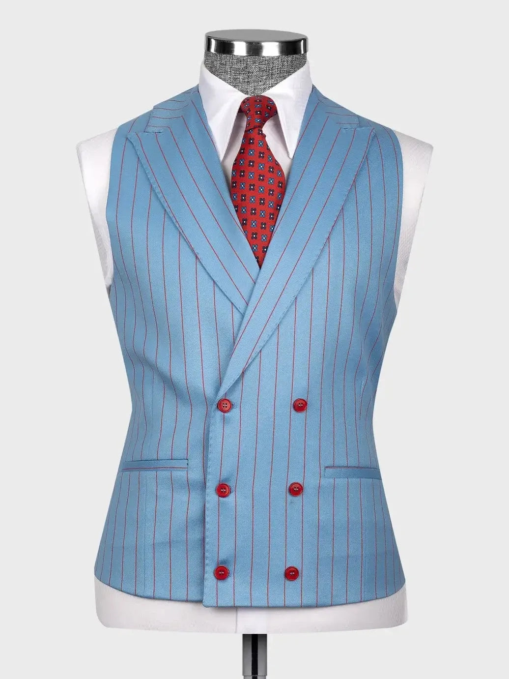 Light Blue Pinstripe Prom Suit for Men – Bold Statement Look