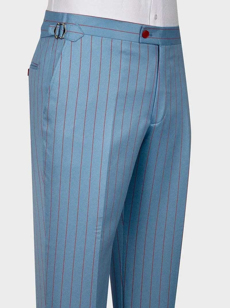Light Blue Pinstripe Prom Suit for Men – Bold Statement Look