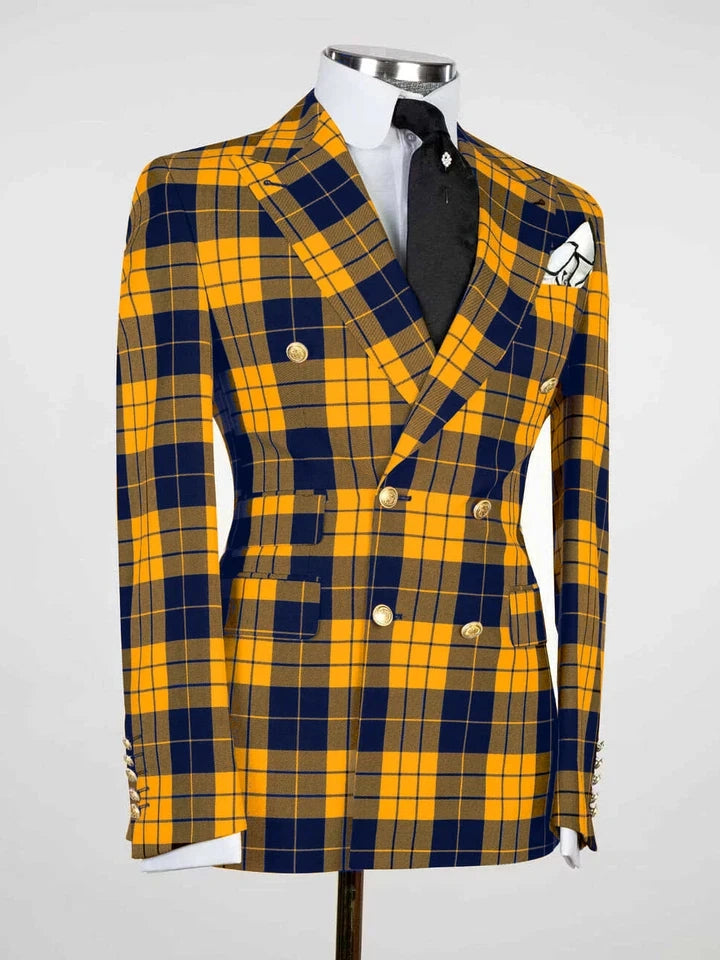 Yellow Plaid Prom Suit for Men – Sharp Statement Style