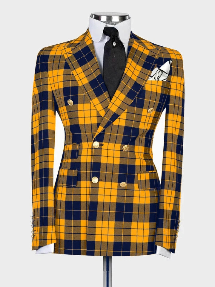 Yellow Plaid Prom Suit for Men – Sharp Statement Style