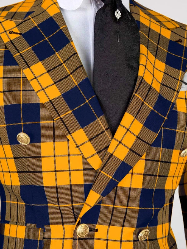 Yellow Plaid Prom Suit for Men – Sharp Statement Style