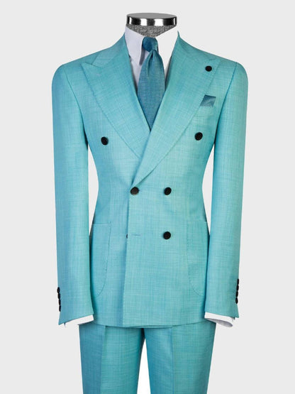 Mint Green Suit for Men – Bold Double Breasted Statement Style