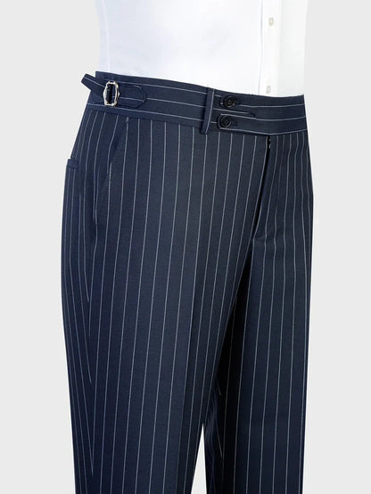 Navy Blue Pinstripe Prom Suit for Men – Bold Statement Look
