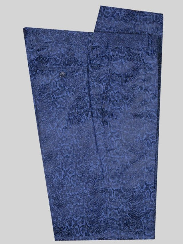 Navy Jacquard 2-Piece Double-Breasted Shawl Lapel Suit