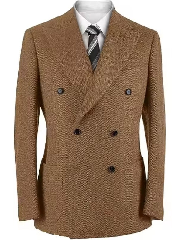 Dark Brown 2-piece Peak Lapel Double-Breasted suit