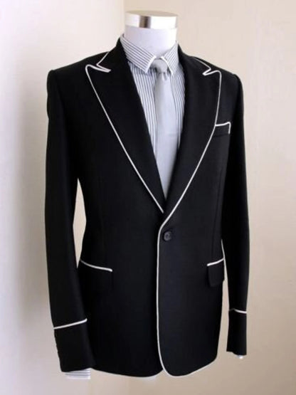 Black 2-piece Peak Lapel Single button suit