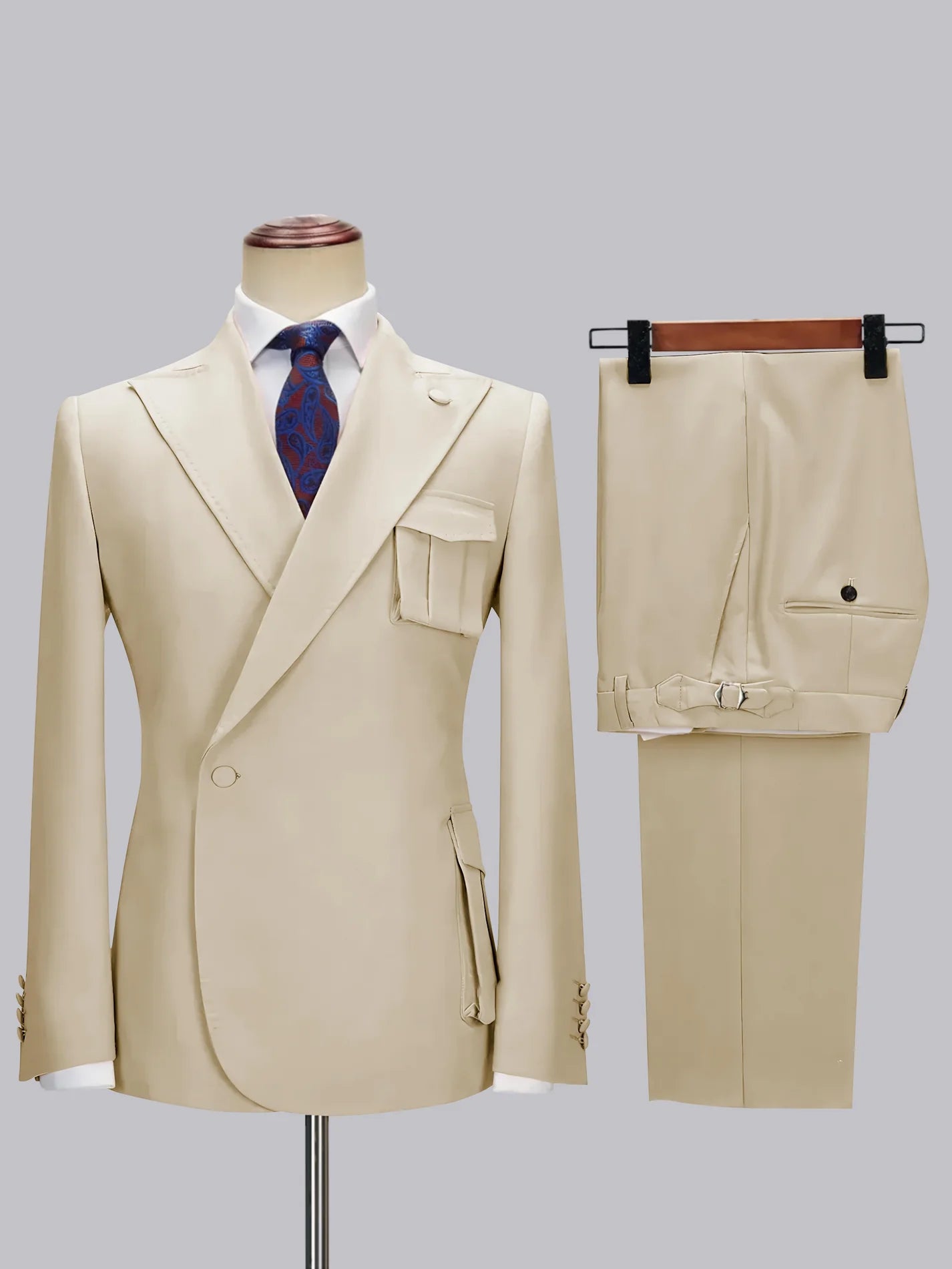 One-button Peak Lapel 2-piece Suit