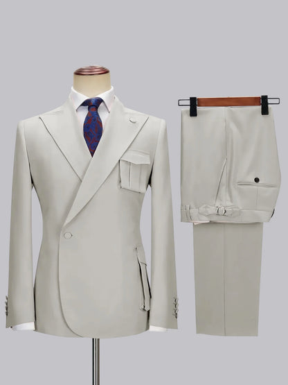 One-button Peak Lapel 2-piece Suit