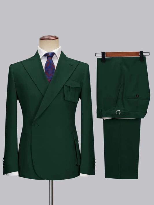 One-button Peak Lapel 2-piece Suit