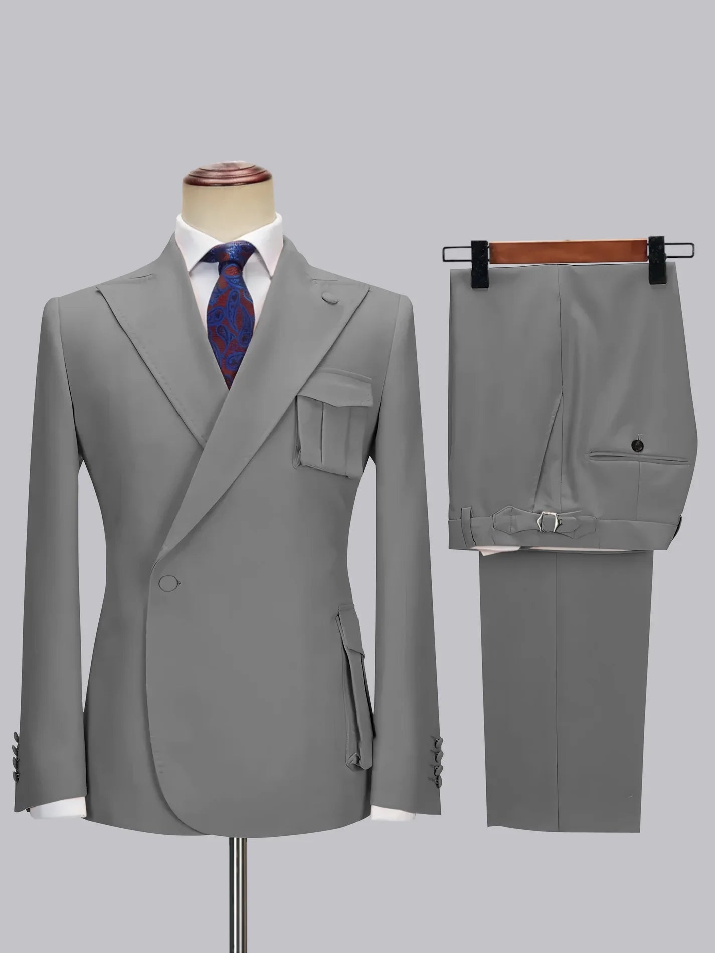 One-button Peak Lapel 2-piece Suit