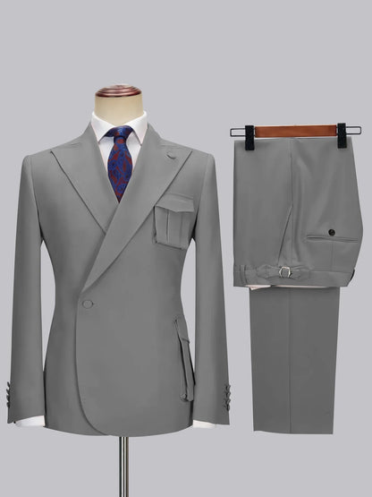 One-button Peak Lapel 2-piece Suit