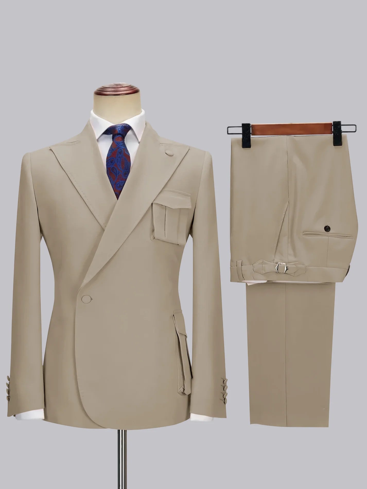 One-button Peak Lapel 2-piece Suit