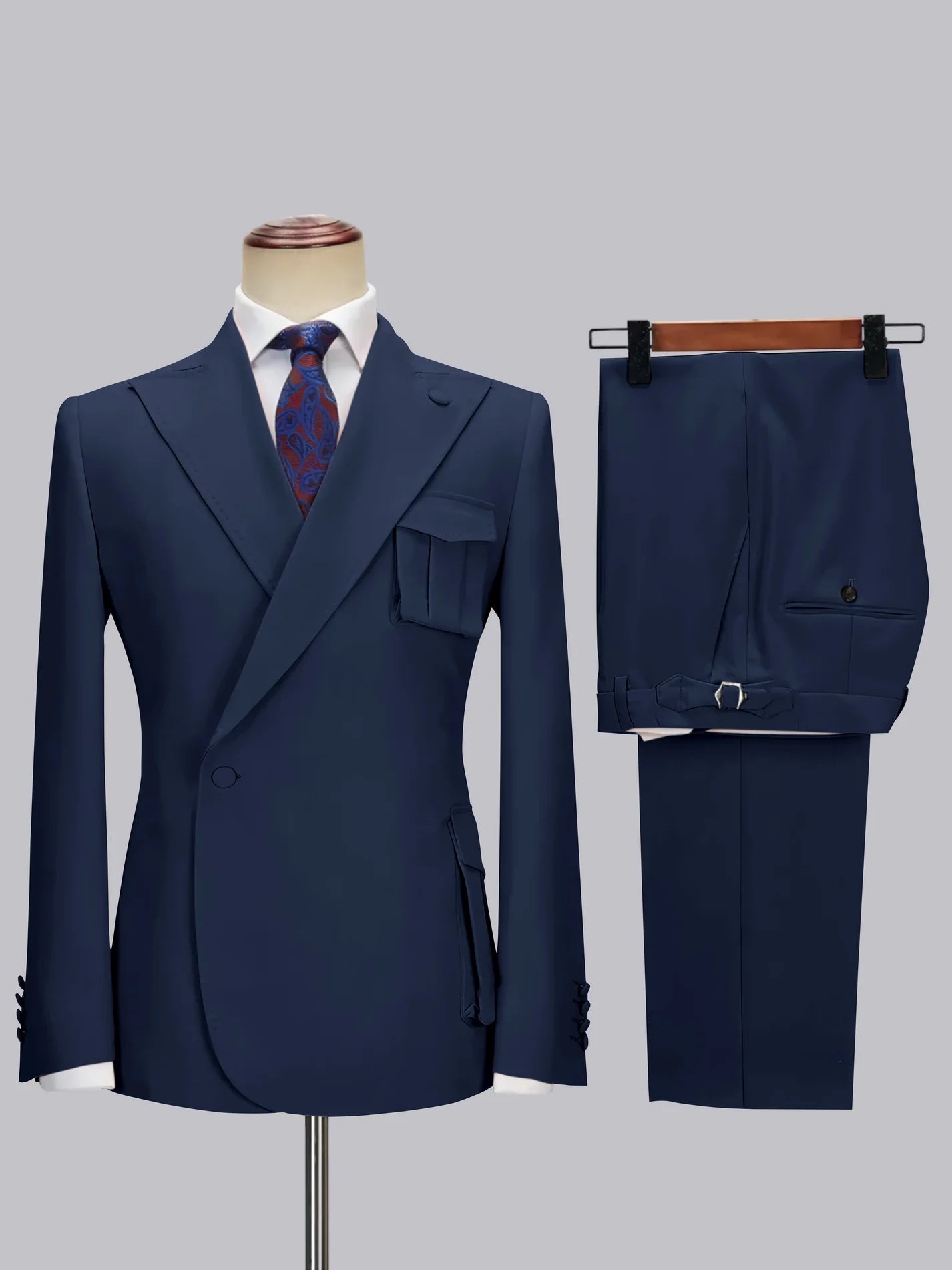 One-button Peak Lapel 2-piece Suit