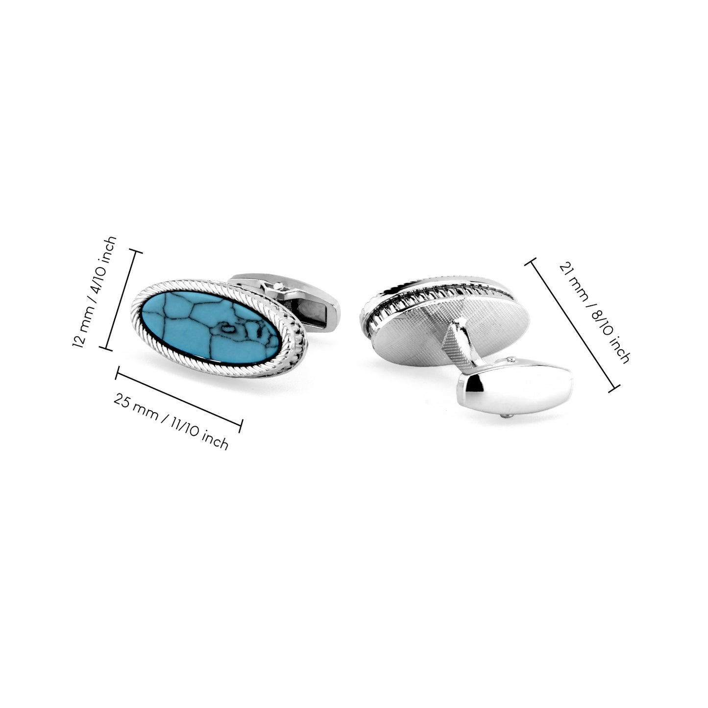 Vintage Blue Turquoise Cufflinks for Men