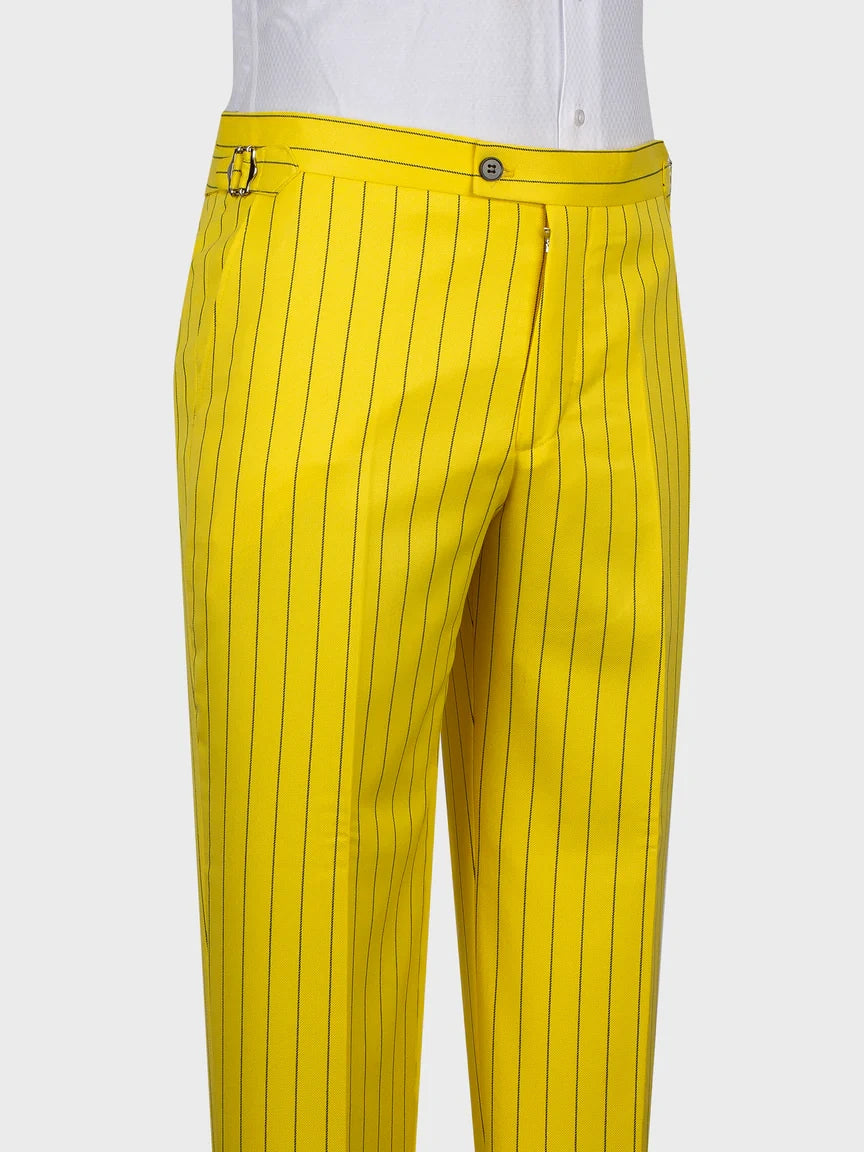 Yellow Pinstripe Prom Suit for Men – Bold Statement Look